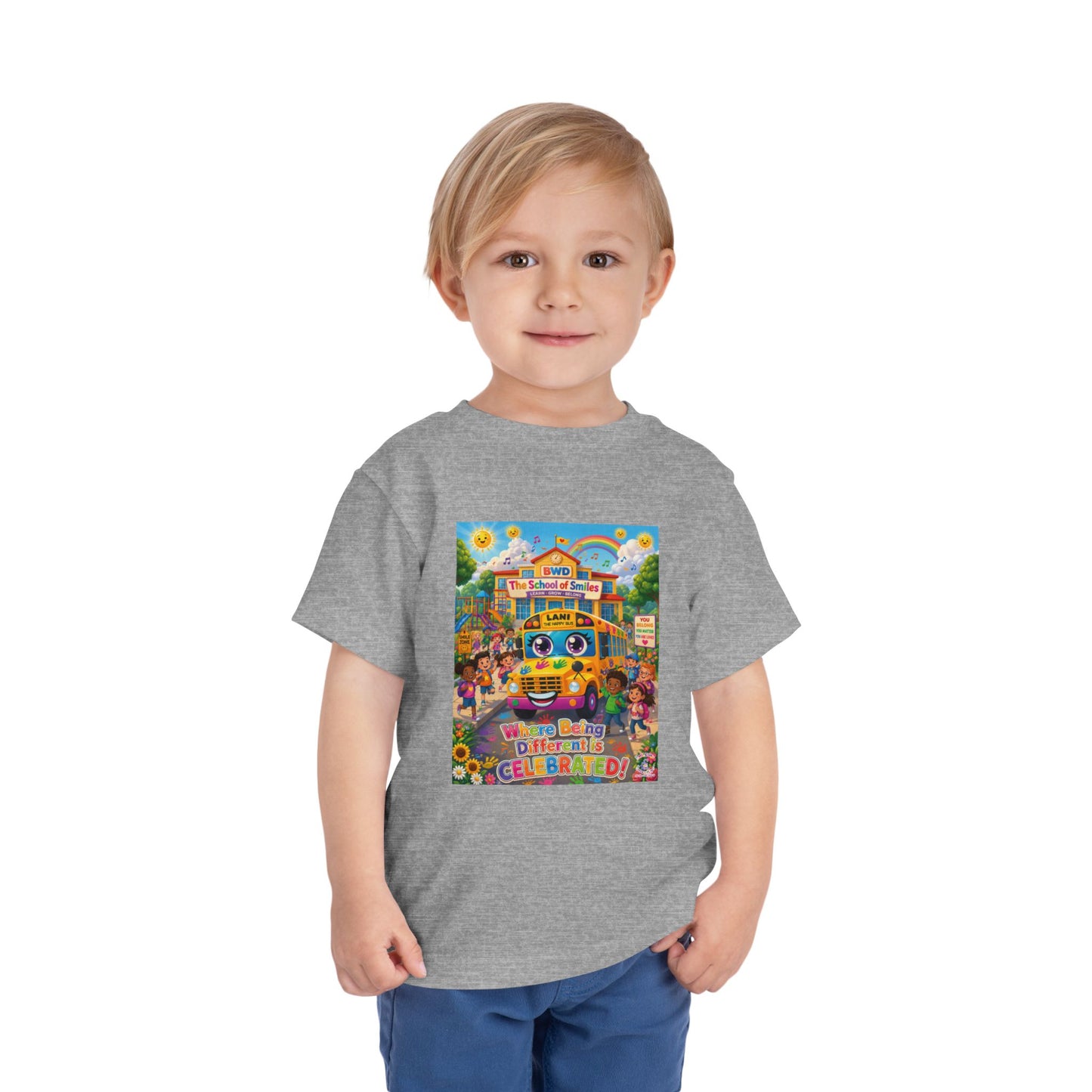 Lani™ Toddler Short Sleeve Tee – "Where Being Different is CELEBRATED!" Graphic Shirt