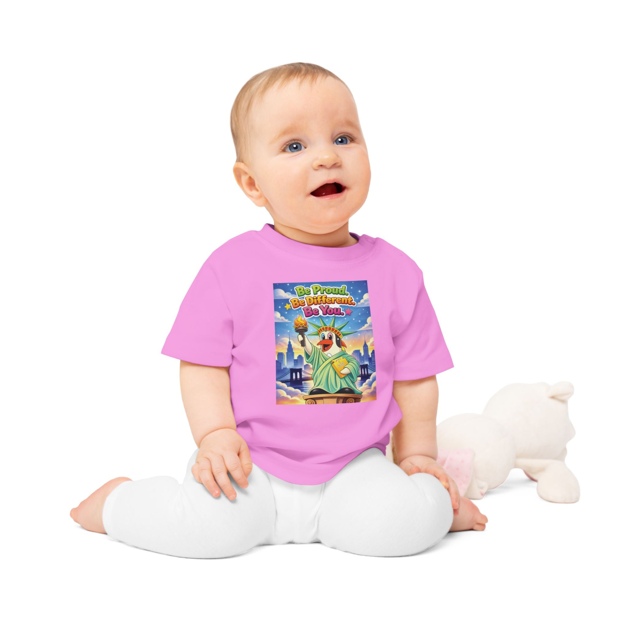 TuBz™ "Be Proud. Be Different. Be You." Baby T- Shirt - Cute Inspirational Infant Tee