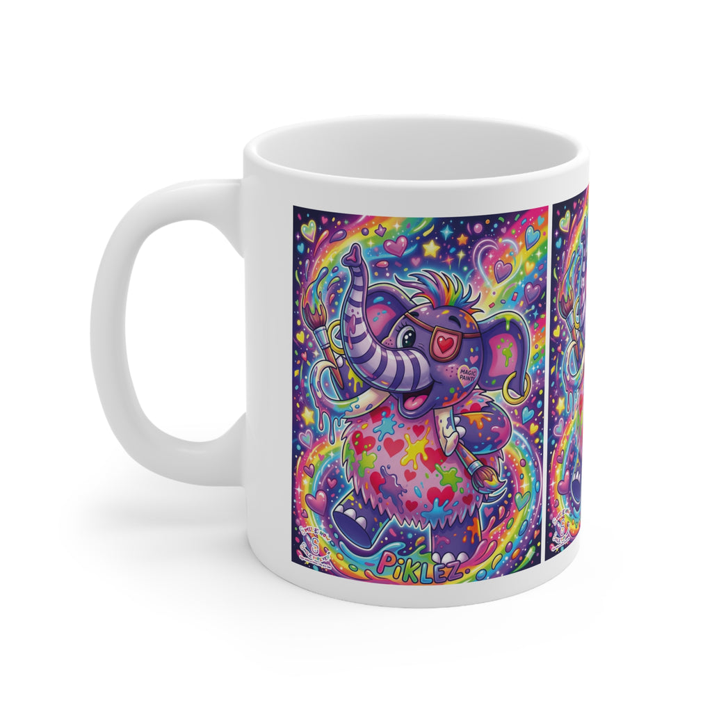 Piklez™ 12oz Ceramic Coffee Cup – "Magic Paint!" Graphic | Smile Universe Collection