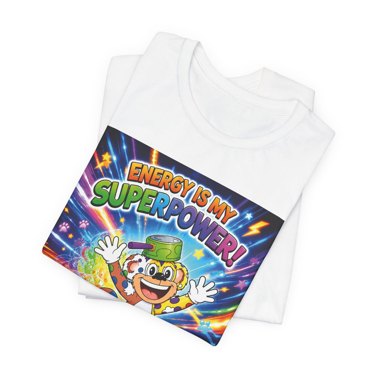 Potz™ Unisex Jersey Short Sleeve Tee – "Energy is My Superpower!" Graphic Tee | Smile Universe Collection