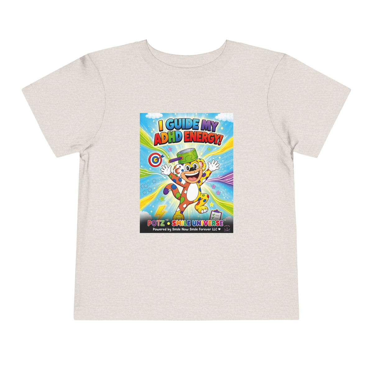 Potz™ Toddler Short Sleeve Tee – "I Guide My ADHD Energy!" Graphic Tee | Smile Universe Collection