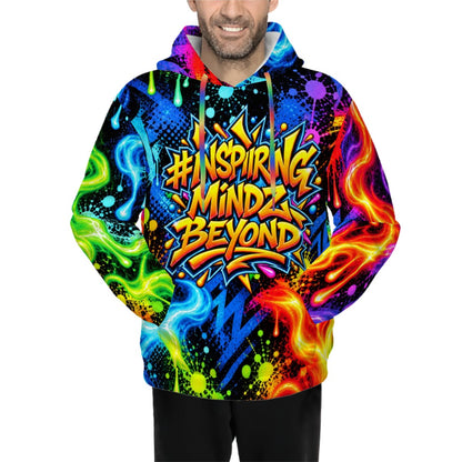 Men’s Graphic Hoodie – Inspiring Mindz Beyond Neon Graffiti Pullover