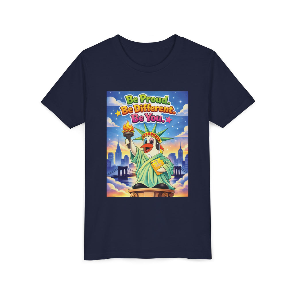 TuBz™M "Be Proud. Be Different. Be You." Kids T-Shirt - Inspirational Graphic Tee