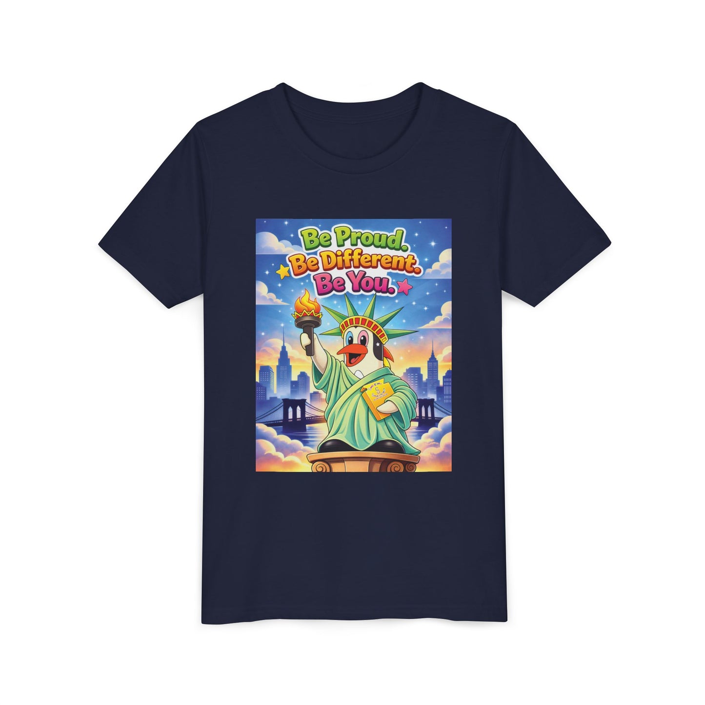 TuBz™M "Be Proud. Be Different. Be You." Kids T-Shirt - Inspirational Graphic Tee