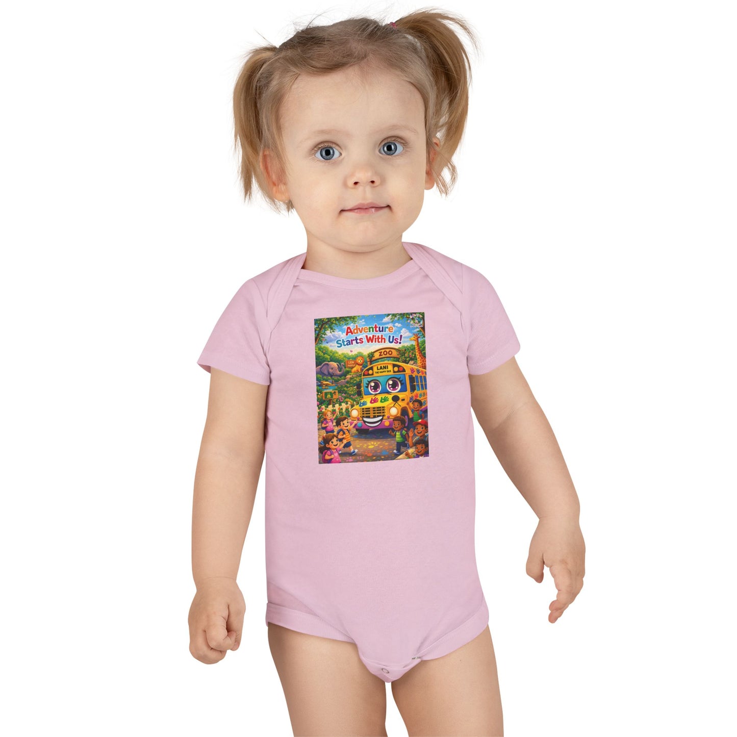 Lani™ Baby Short Sleeve Onesie® – "Adventure Starts With Us!" Graphic