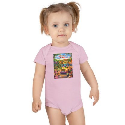 Lani™ Baby Short Sleeve Onesie® – "Adventure Starts With Us!" Graphic