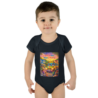Lani™ Infant Baby Rib Bodysuit – "Safe Rides, Happy Hearts" Graphic