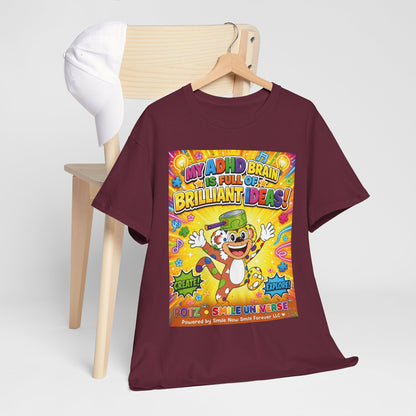 Potz™ Unisex Heavy Cotton™ Tee – "My ADHD Brain is Full of Brilliant Ideas!" Graphic Tee | Smile Universe Collection