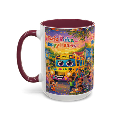 Lani™ Colorful Mug (11oz & 15oz) – "Safe Rides, Happy Hearts" Graphic
