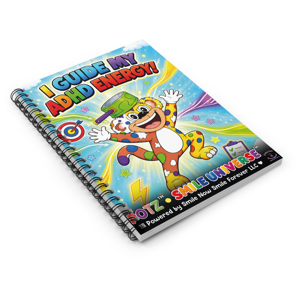 Potz™ Spiral Notebook – "I Guide My ADHD Energy!" Graphic Ruled Notebook | Smile Universe Collection