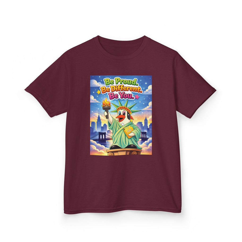 TuBz™M "Be Proud. Be Different. Be You." Kids T-Shirt - Inspirational Graphic Tee