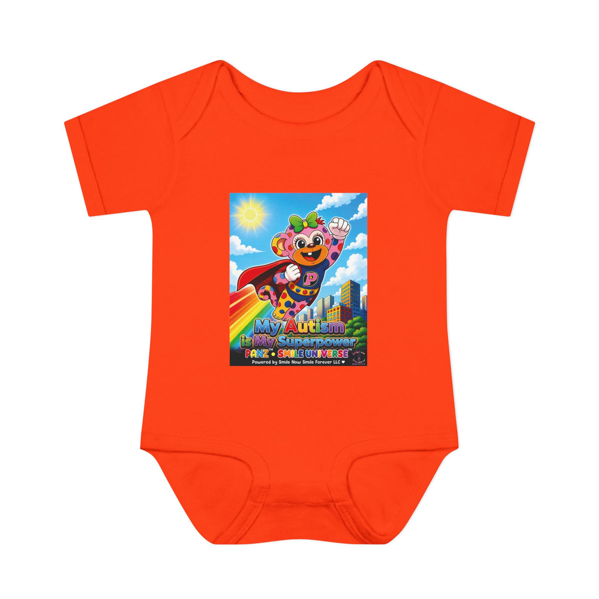 Panz™ Infant Baby Rib Bodysuit – "My Autism is My Superpower" Graphic | Smile Universe Collection