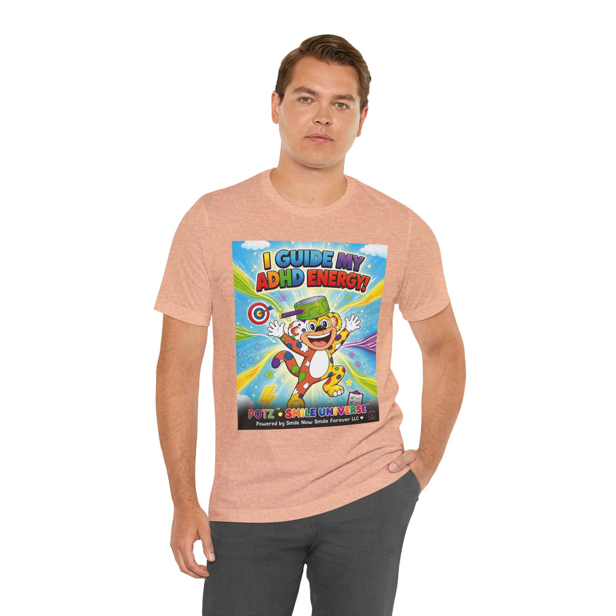 Potz™ Unisex Jersey Short Sleeve Tee – "I Guide My ADHD Energy!" Graphic Tee | Smile Universe Collection