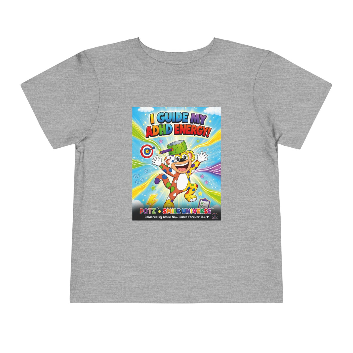 Potz™ Toddler Short Sleeve Tee – "I Guide My ADHD Energy!" Graphic Tee | Smile Universe Collection