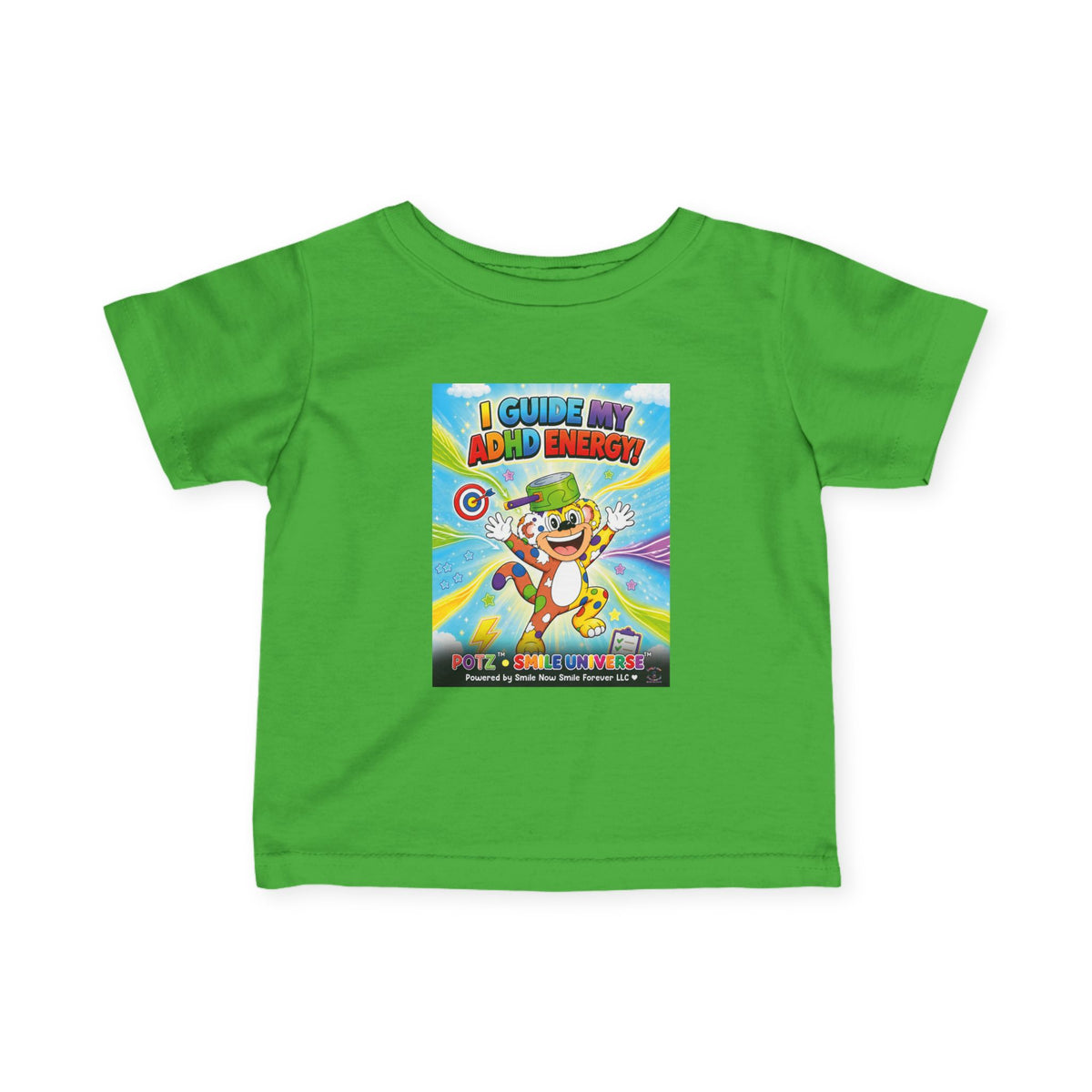 Potz™ Infant Fine Jersey Tee – "I Guide My ADHD Energy!" Graphic Tee | Smile Universe Collection