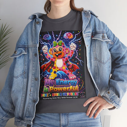 Panz™ Unisex Heavy Cotton™ Tee For Adult – "My Energy is Powerful" Graphic Tee | Smile Universe Collection