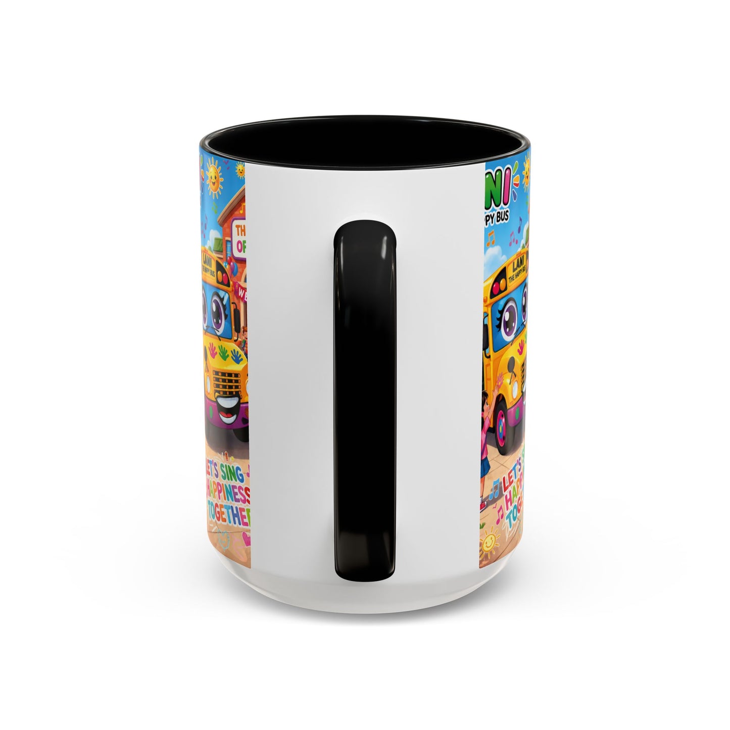 Lani™ Accent Coffee Mug (11oz & 15oz) – "Let's Sing Happiness Together!" Graphic