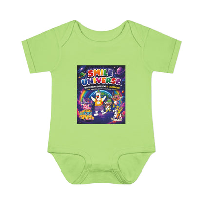 Smile Universe™ Infant Baby Rib Bodysuit – "Where Being Different is CELEBRATED!" Graphic
