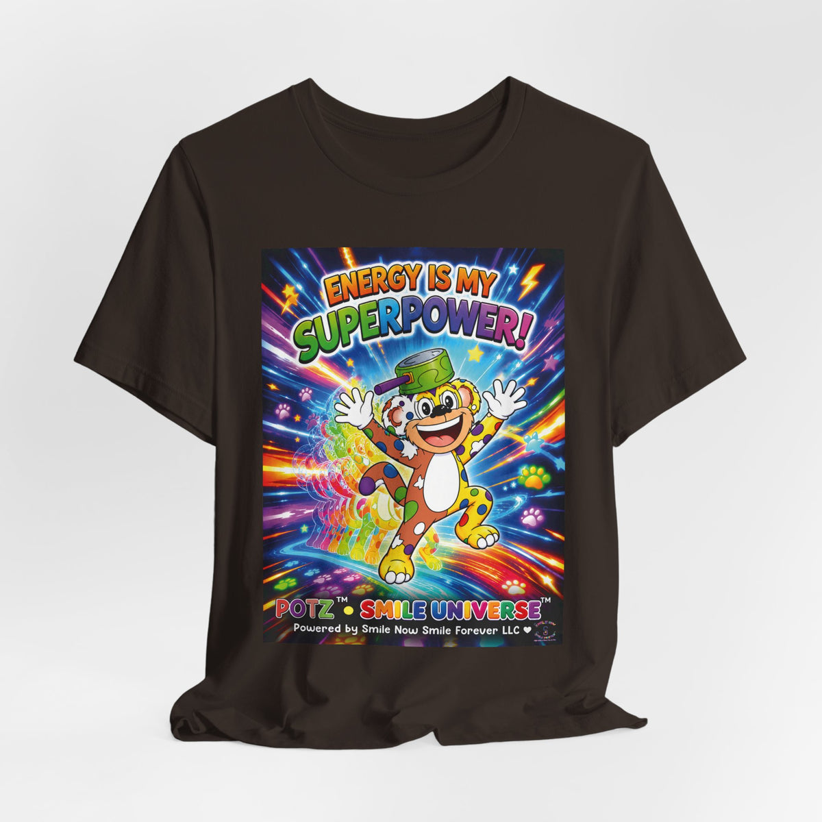 Potz™ Unisex Jersey Short Sleeve Tee – "Energy is My Superpower!" Graphic Tee | Smile Universe Collection