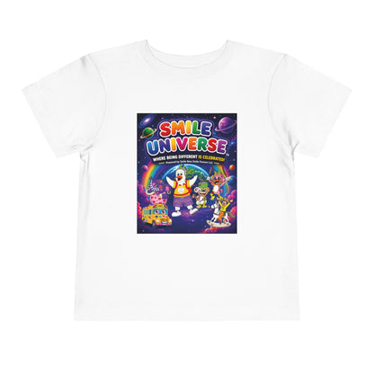 Smile Universe™ Toddler Short Sleeve Tee – "Where Being Different is CELEBRATED!" Graphic