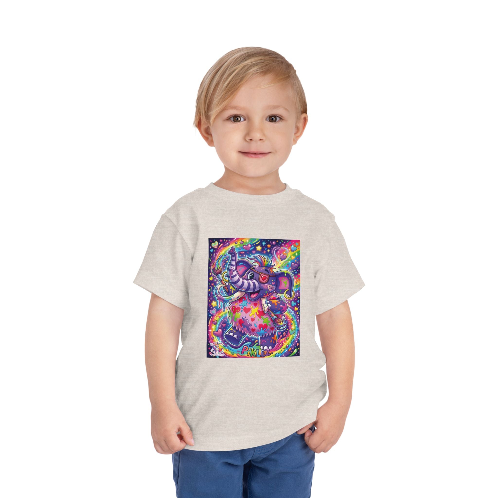 Piklez™ Toddler Short Sleeve Tee – "Magic Paint!" Graphic Shirt | Smile Universe Collection