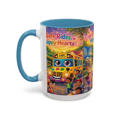 Lani™ Accent Coffee Mug (11oz & 15oz) – "Safe Rides, Happy Hearts" Graphic