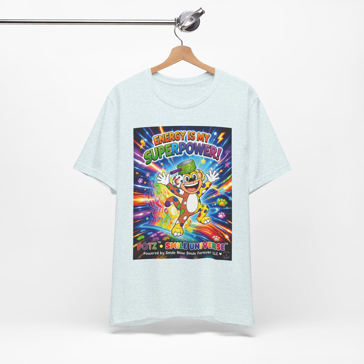 Potz™ Unisex Jersey Short Sleeve Tee – "Energy is My Superpower!" Graphic Tee | Smile Universe Collection