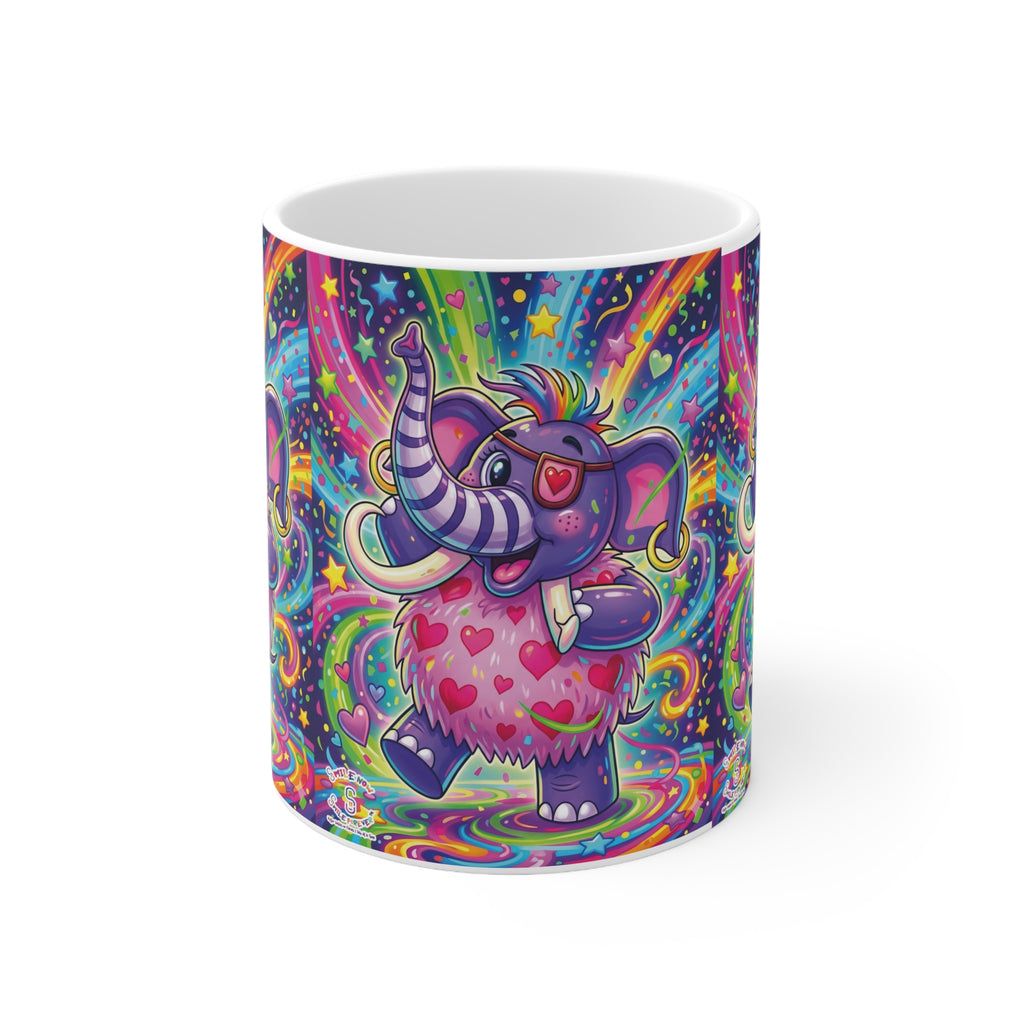 Piklez™ 11oz, 15oz Ceramic Coffee Cup – "Born to Celebrate!" Graphic | Smile Universe Collection