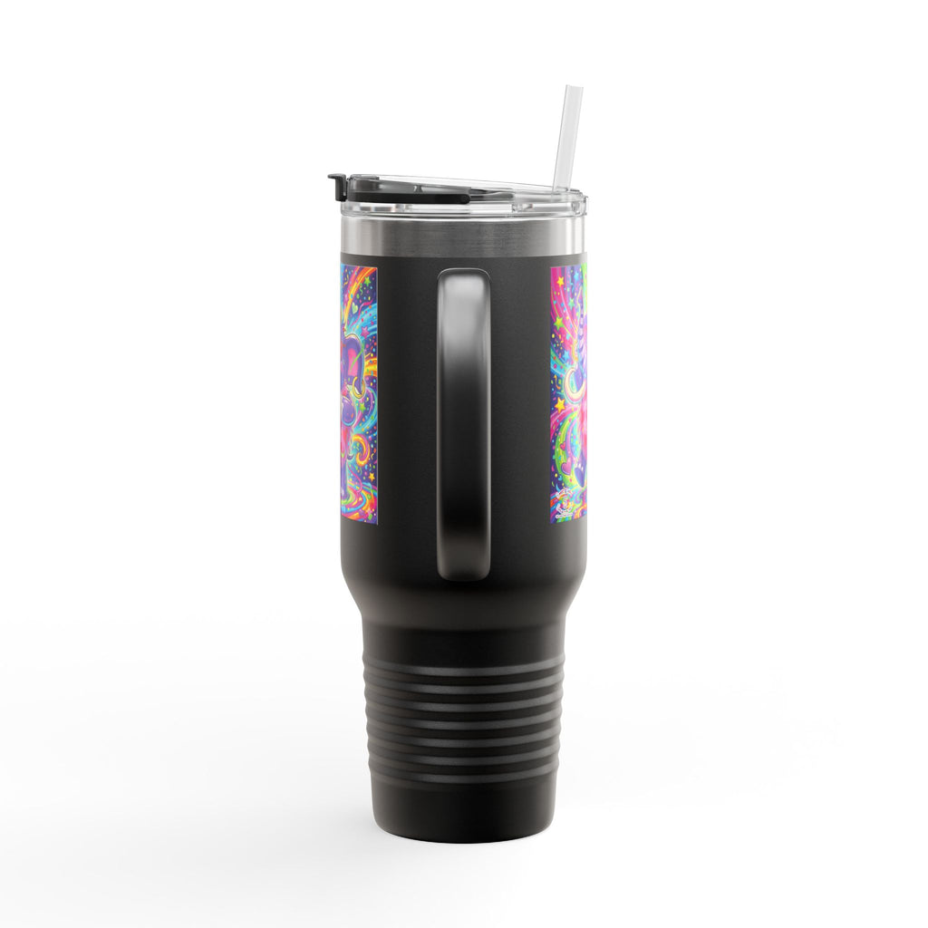 Piklez™ 40oz Insulated Travel Mug – "Born to Celebrate!" Graphic | Smile Universe Collection