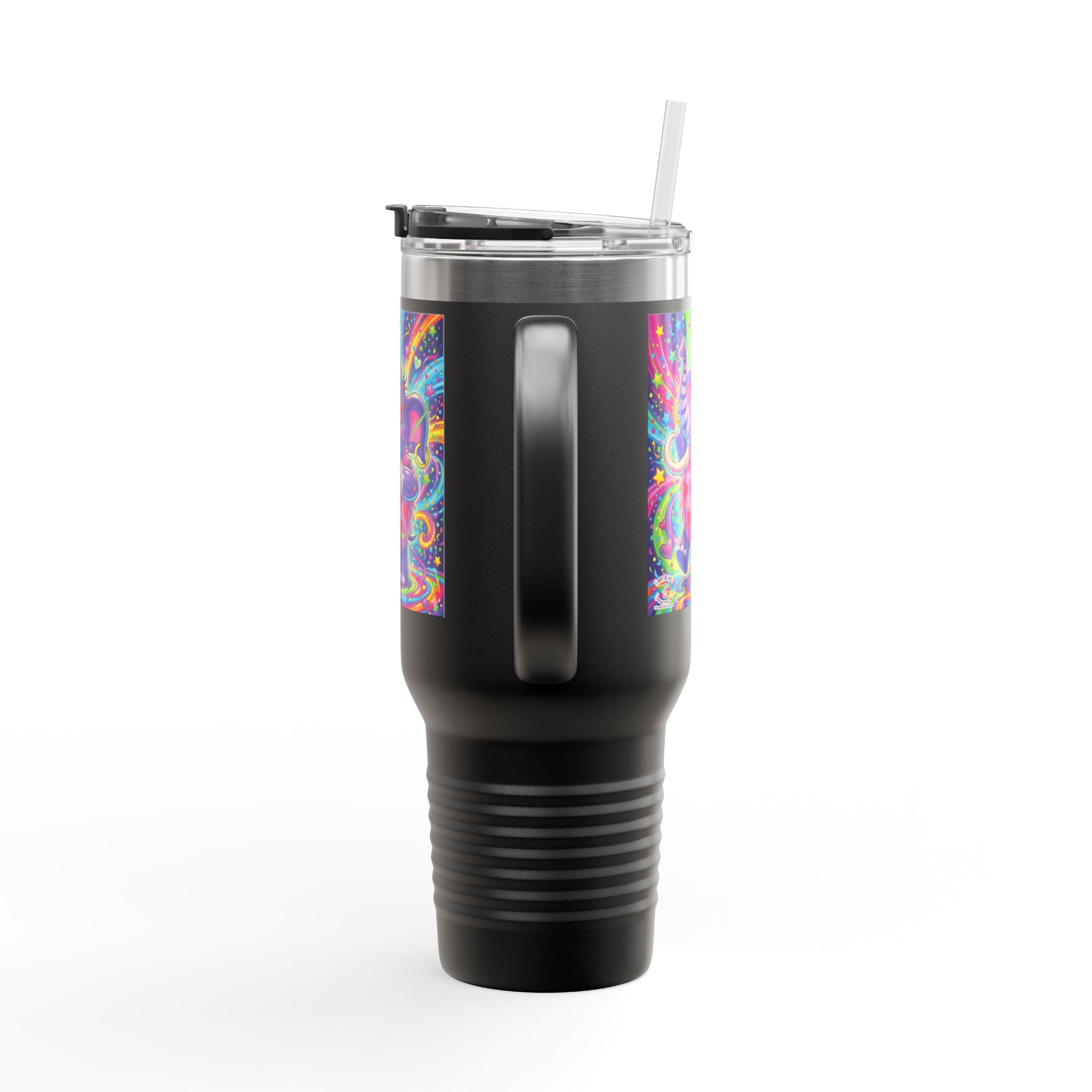 Piklez™ 40oz Insulated Travel Mug – "Born to Celebrate!" Graphic | Smile Universe Collection