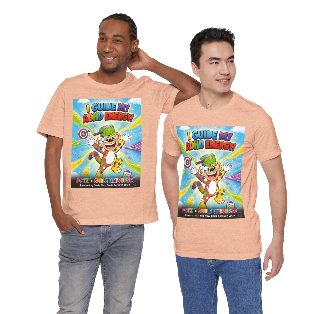 Potz™ Unisex Jersey Short Sleeve Tee – "I Guide My ADHD Energy!" Graphic Tee | Smile Universe Collection
