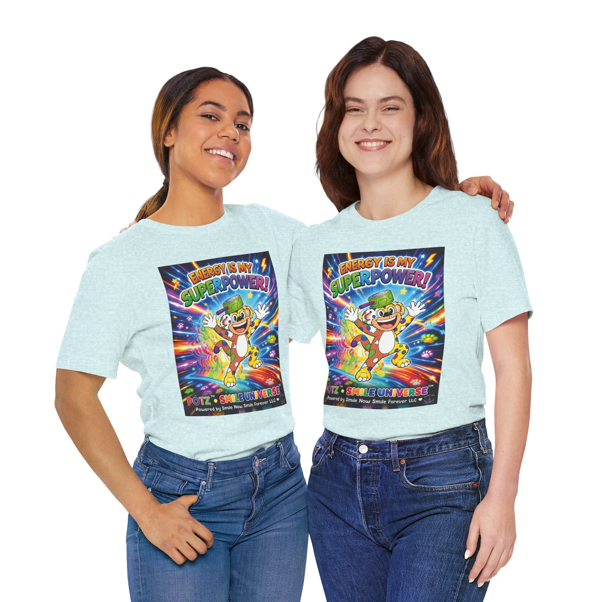 Potz™ Unisex Jersey Short Sleeve Tee – "Energy is My Superpower!" Graphic Tee | Smile Universe Collection