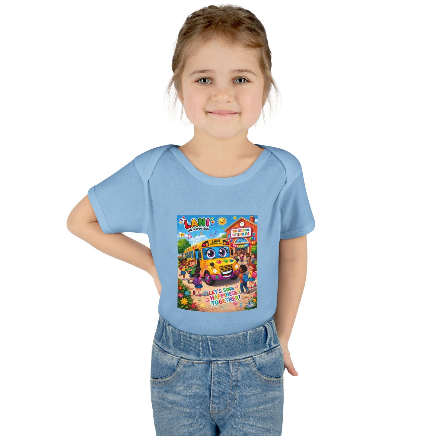Lani™ Infant Baby Rib Bodysuit – "Let's Sing Happiness Together!" Graphic
