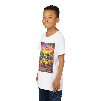 Lani™ Youth Short Sleeve Tee – "Safe Rides, Happy Hearts" Graphic