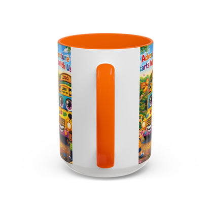 Lani™ Accent Coffee Mug (11oz & 15oz) – "Adventure Starts With Us!" Graphic