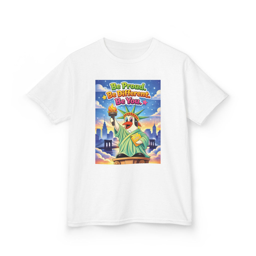 TuBz™M "Be Proud. Be Different. Be You." Kids T-Shirt - Inspirational Graphic Tee