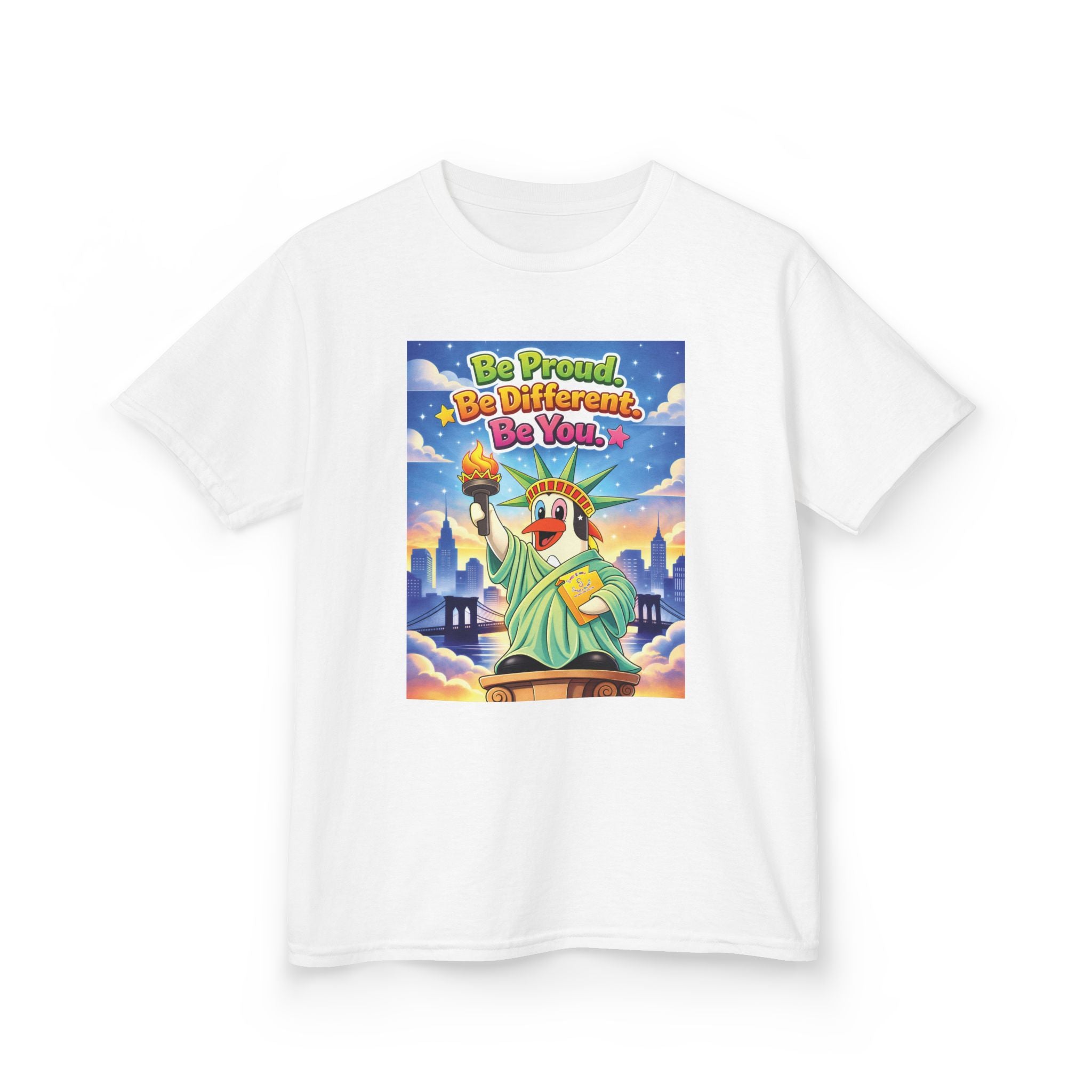 TuBz™M "Be Proud. Be Different. Be You." Kids T-Shirt - Inspirational Graphic Tee