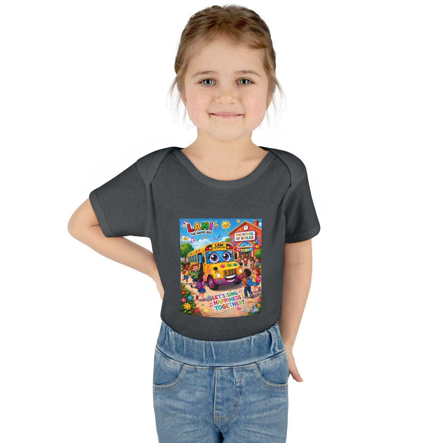 Lani™ Infant Baby Rib Bodysuit – "Let's Sing Happiness Together!" Graphic