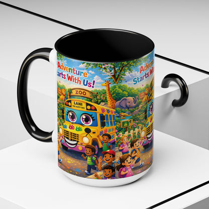Lani™ Accent Coffee Mug (11oz & 15oz) – "Adventure Starts With Us!" Graphic