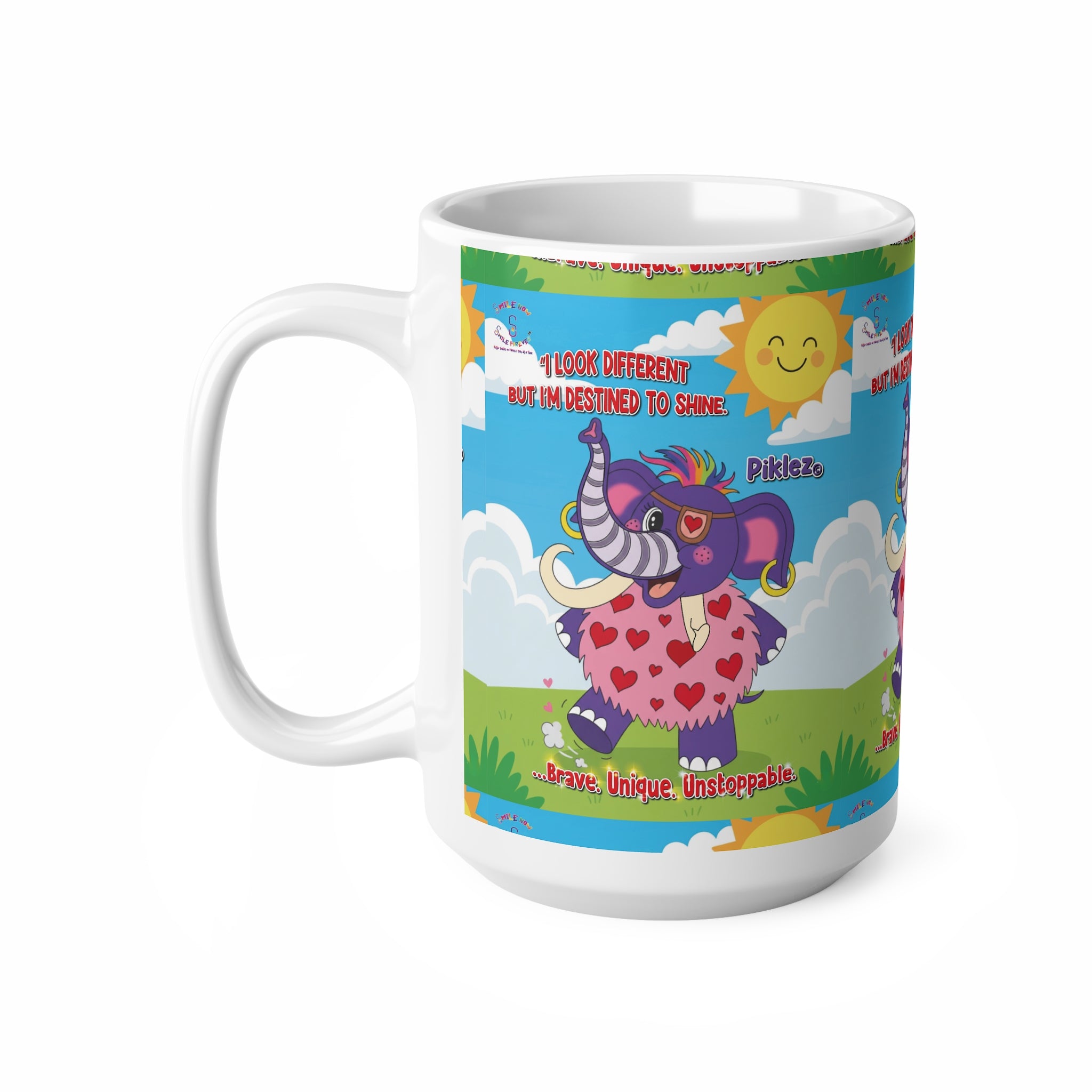 Piklez™ Ceramic Coffee Cup – “Destined to Shine” Cute Mug | Smile Universe Collection