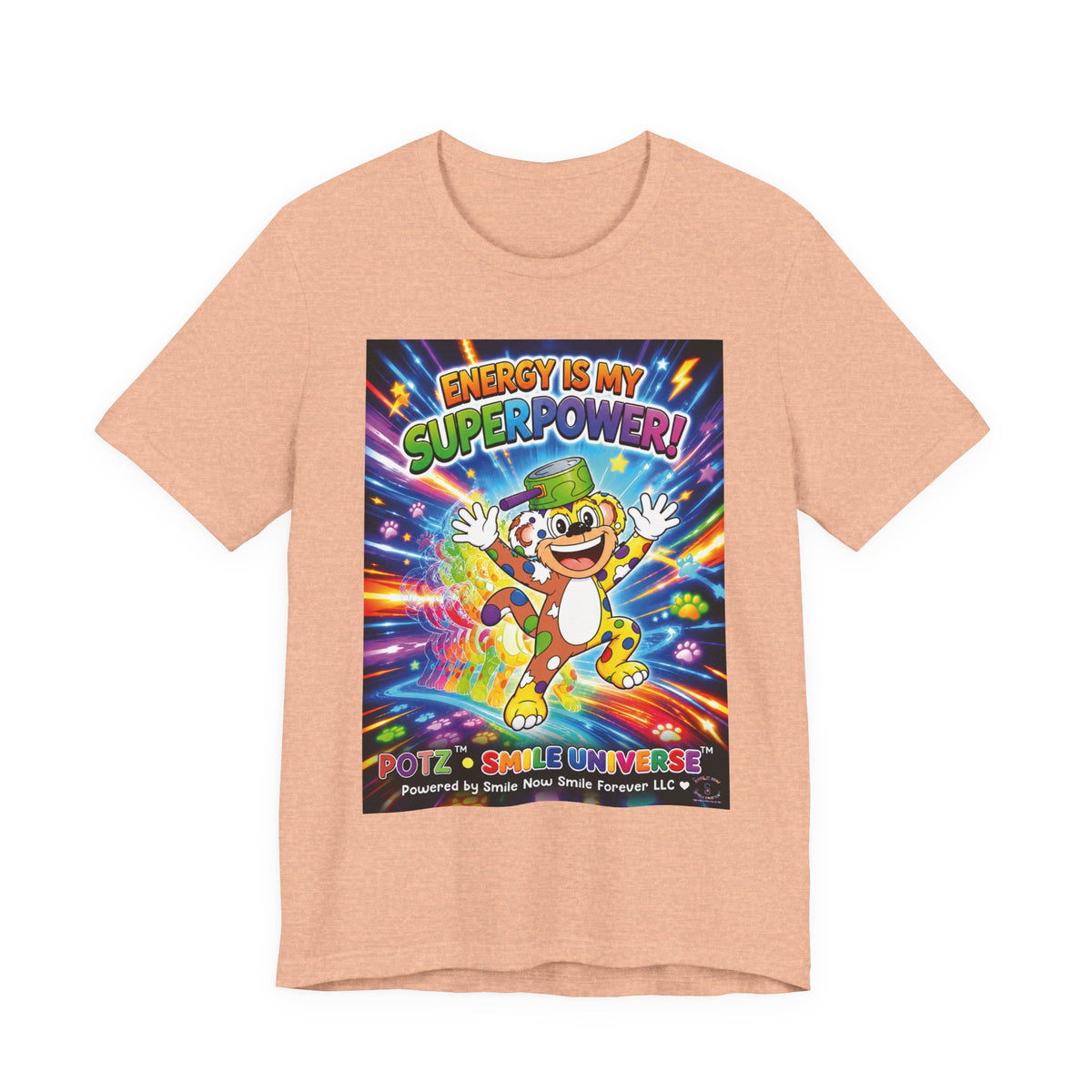 Potz™ Unisex Jersey Short Sleeve Tee – "Energy is My Superpower!" Graphic Tee | Smile Universe Collection