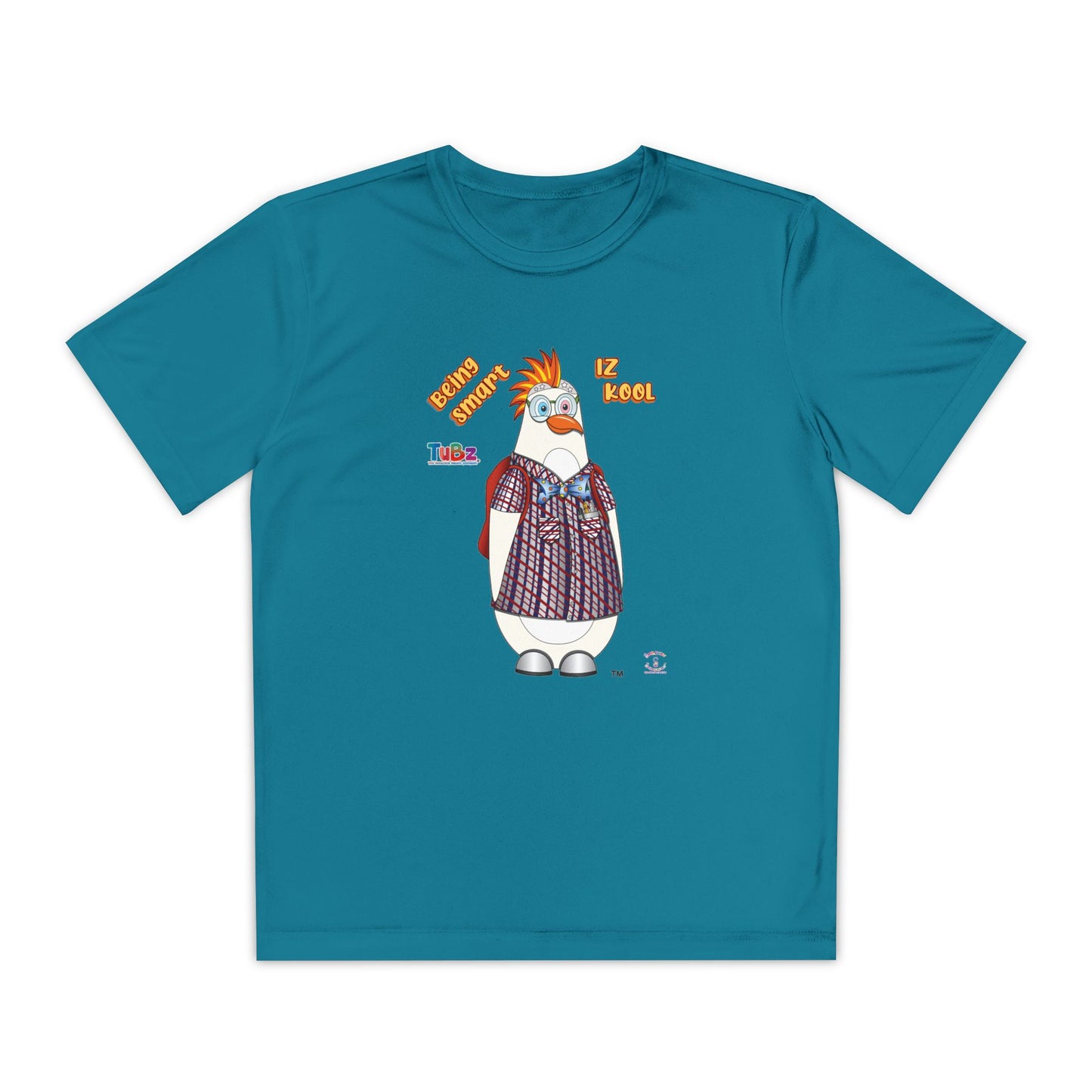 TuBz™ "Being Smart Iz Kool" Youth Competitor T- Shirt - Character Dress-Up Graphic Tee