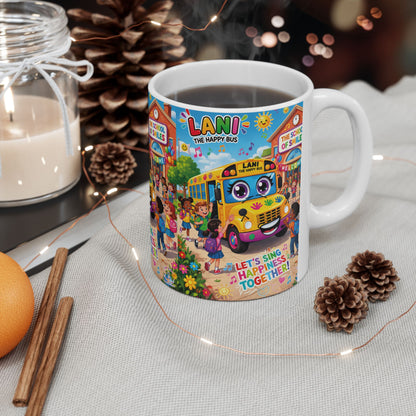 Lani™ Ceramic Mug (11oz & 15oz) – "Let's Sing Happiness Together!" Graphic