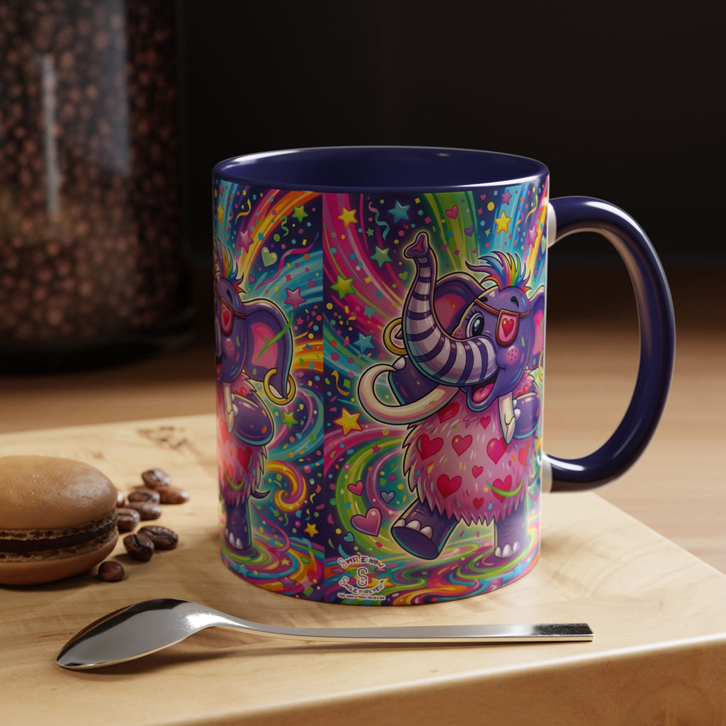Piklez™ 11oz, 15oz Accent Coffee Mug – "Born to Celebrate!" Graphic | Smile Universe Collection