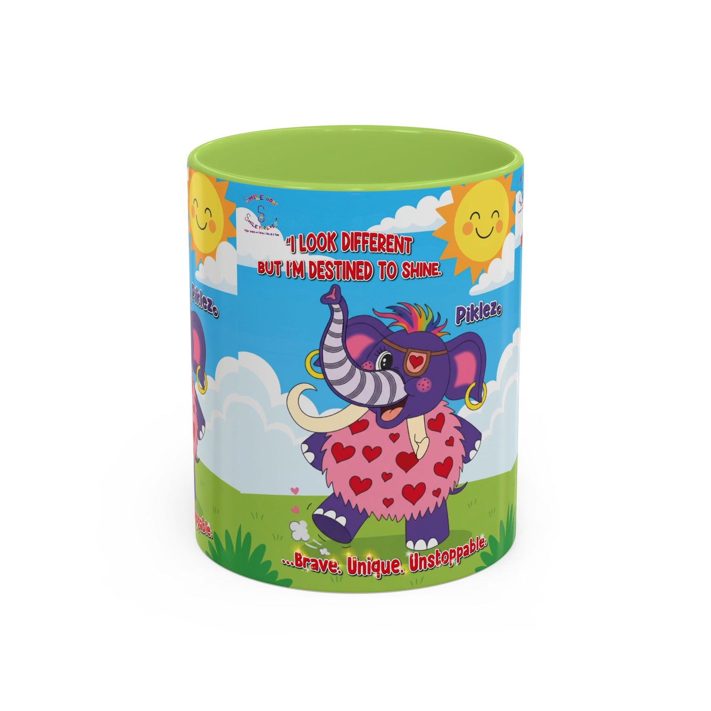 Piklez™ Accent Coffee Mug (11oz, 15oz) – “Destined to Shine” | Smile Universe Collection
