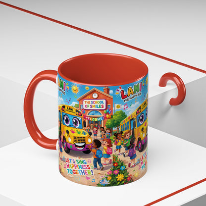 Lani™ Accent Coffee Mug (11oz & 15oz) – "Let's Sing Happiness Together!" Graphic