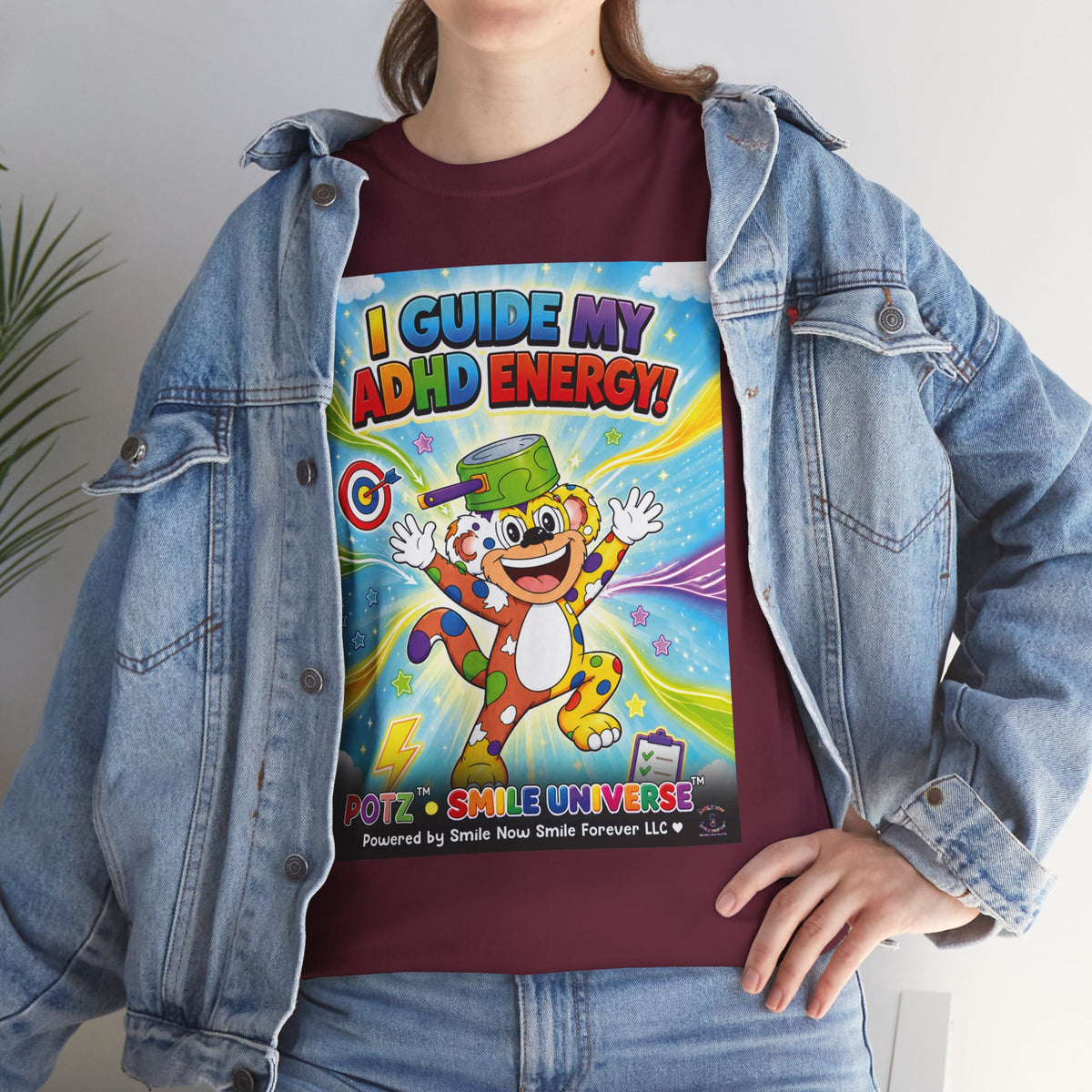 Potz™ Unisex Heavy Cotton™ Tee – "I Guide My ADHD Energy!" Graphic Tee | Smile Universe Collection