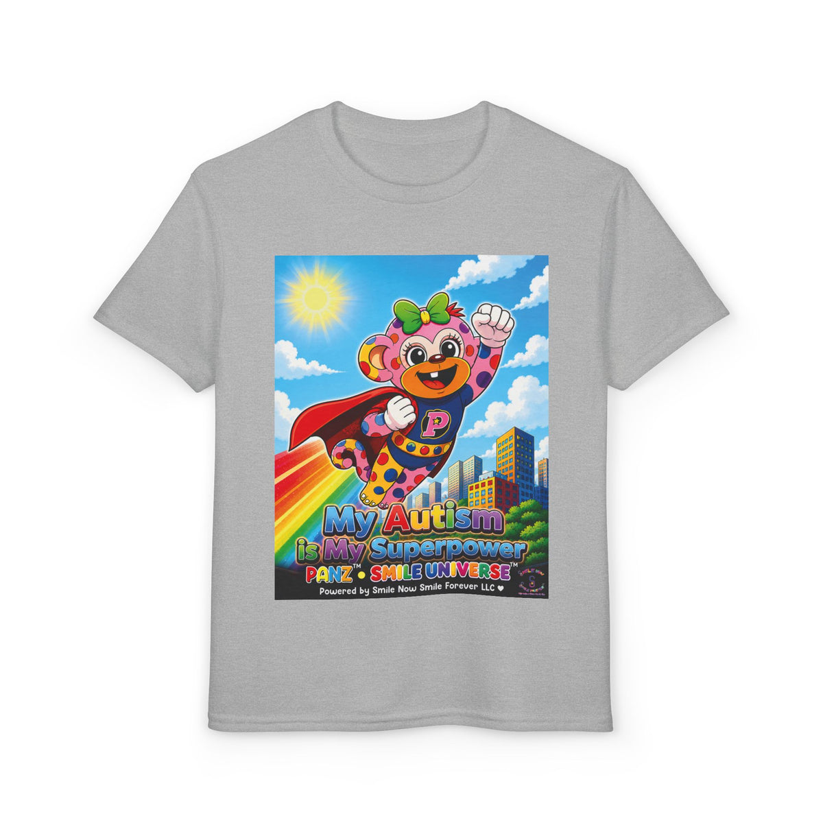 Panz™ Youth DryBlend® T-Shirt – "My Autism is My Superpower" Graphic | Smile Universe Collection