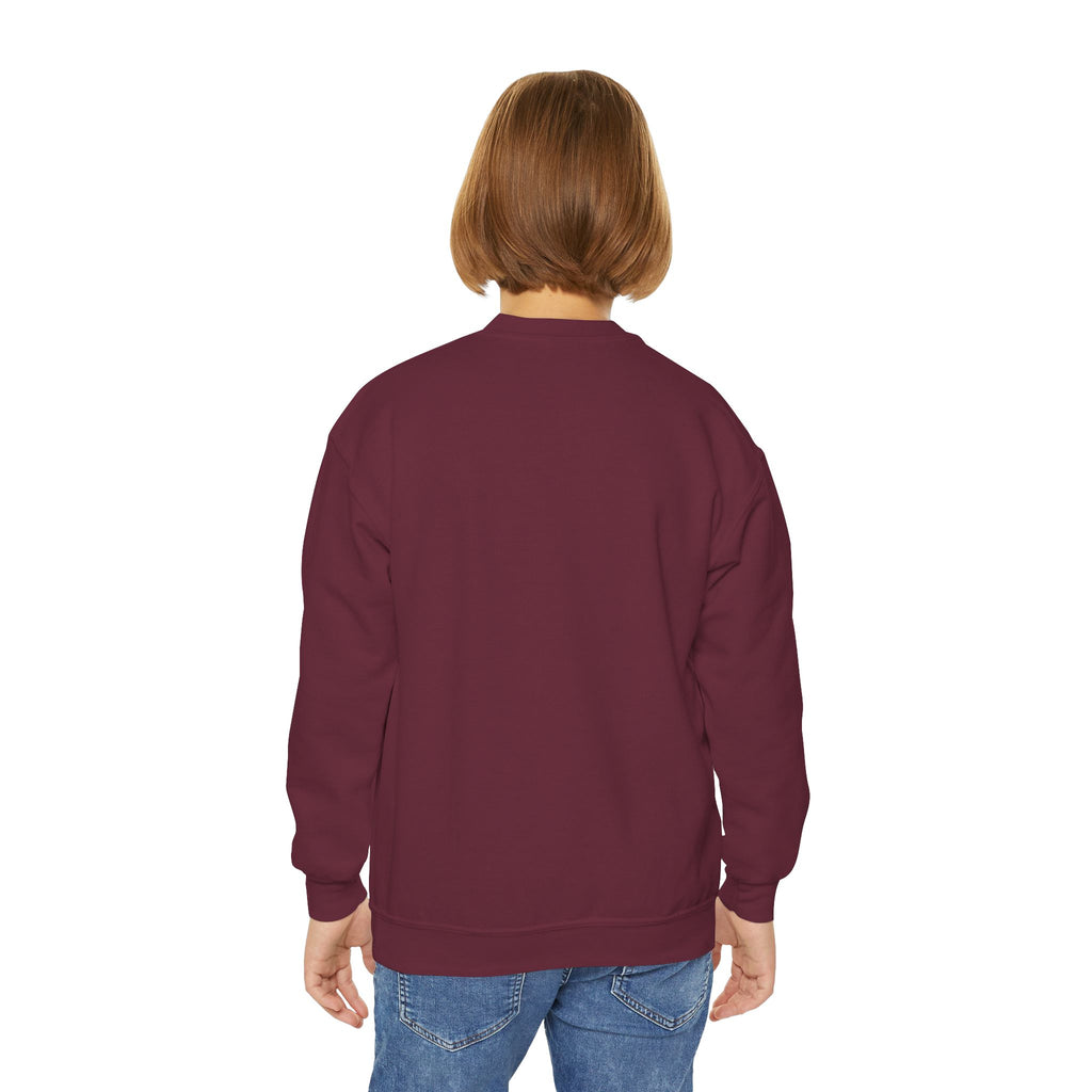 TuBz™ "Being Smart Iz Kool" Youth Crewneck Sweatshirt – Character Dress-Up Graphic Sweatshirt | Smile Universe TuBz4Kidz Collection