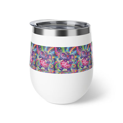 Piklez™ 12oz Copper Vacuum Insulated Cup – "Born to Celebrate!" Graphic | Smile Universe Collection